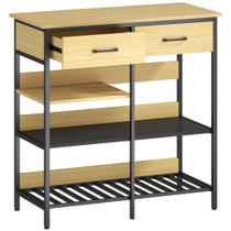 Komoda s 2 ladice i 3 otvorene police 90 × 40 × 91 cm, boja drveta
