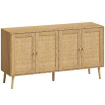 Komoda s 4 vrata od ratana 140 × 40 × 75 cm, boja drveta