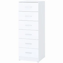 Komoda s 6 ladica 40 × 40 × 110 cm, bijela u imitaciji drveta