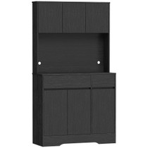 Kuhinjski ormar s radnom pločom i 6 vrata 100 × 38 × 180 cm, crni