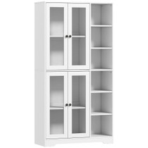 Kuhinjski ormar sa staklenim vratima i policama 90 × 35 × 172 cm, bijeli