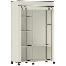 Ormar od tkanine sa 6 polica i šipkom 103 × 43 × 162,5 cm, krem