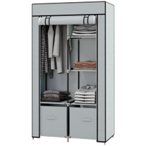 Tekstilni ormar za odjeću s 2 ladice 83 × 42,5 × 169,5 cm, svijetlosiva