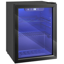 Hladnjak za vino za 16 boca, 48 l, sa staklenim vratima i LED svjetlom, crni