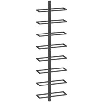 Zidna polica za 8 boca vina 27 × 10 × 93,5 cm, crna