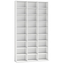 Polica za CD i DVD s 27 pretinaca 100 × 24 × 175 cm, bijela