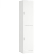 Polica za knjige s vratima i 5 nivoa 40 × 35 × 180 cm, bijela