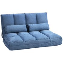 Podna sofa na razvlačenje, sklopiva, s podesivim naslonom, plava