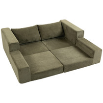 Sofa na razvlačenje 4 u 1 s dva jastuka, zelena
