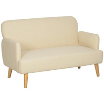 Sofa dvosjed kompaktna, baršunasta tkanina, nosivost 240 kg, krem