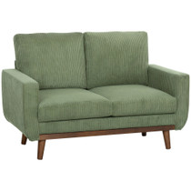Sofa dvosjed od rebrastog baršuna s džepnim oprugama, zelena