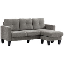 Ugaona sofa L-oblika s ležajem za obje strane, smeđa
