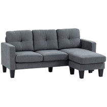 Ugaona sofa L-oblika 186 × 130 × 84 cm, tamnosiva
