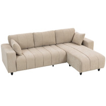 Ugaona sofa u obliku slova L s promjenjivim šezlongom, 4 sjedišta, bež