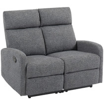 Dvosjedna sofa s podesivim naslonima i osloncem za noge, siva