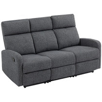 Sofa na tri sjedišta s podesivim naslonima i osloncem za noge, siva