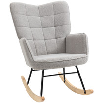 Stolica za ljuljanje u retro stilu, svijetlosiva