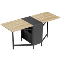 Sklopivi trpezarijski stol s 4 police 169 × 62 × 75 cm, tamno drvo i crna