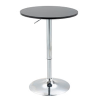 Barski stol okrugli, podesive visine 70–90 cm, okretna ploča Ø 61 cm, crni