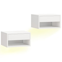 Set od 2 viseća noćna ormarića s RGB LED osvjetljenjem 37 × 32 × 21 cm, bijeli