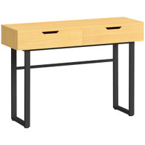 Konzolni stol s 2 ladice i metalnim okvirom 110 × 35 × 76,5 cm, natur
