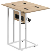 Pomoćni stol na rasklapanje s punjačem i USB priključcima 39 × 29 × 57 cm