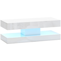 Klub stol s 2 ladice i LED rasvjetom 120 × 50 × 42 cm, bijeli