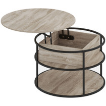 Okrugli klub stol s podižućom pločom 80 × 80 × 47–61,5 cm, hrast