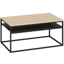 Klub stol s policom 100 × 59,8 × 47 cm, boja hrasta i crna