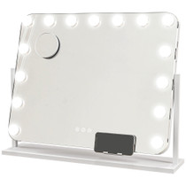Stono kozmetičko ogledalo s LED svjetlom 62,5 × 14 × 52 cm, bijelo