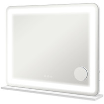 Ogledalo za šminkanje s LED osvjetljenjem 80 × 60 cm, bijelo