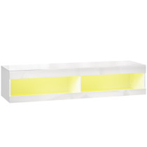 TV komoda zidna s RGB LED osvjetljenjem 140 × 40 × 30 cm, bijela, visoki sjaj