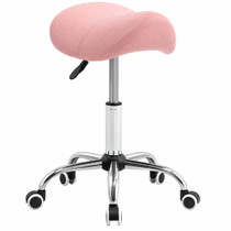 Ergonomsko tabure na točkićima, podesive visine, sedlasti oblik, roze