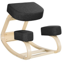 Ergonomska stolica za klečanje od brezovog drveta, crna