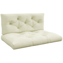 Set jastuka za sjedenje na paleti s prošivkom 120 × 80 × 12 cm, krem