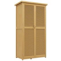 Vrtni ormar za alat s 2 vrata i bravom 87 × 46,5 × 160 cm, svijetložuti