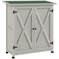 Vrtni ormar za alat s 2 vrata 110 × 55 × 117 cm, svijetlosiva