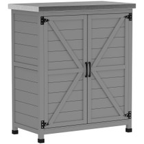 Vrtni ormar s radnom pločom 79 × 43 × 92 cm, siva