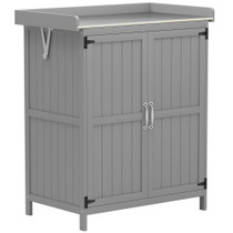 Vrtni ormar za alat s radnom površinom 74 × 43 × 88 cm, siva
