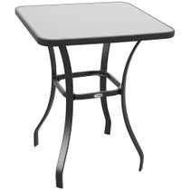 Bistro stol od kaljenog stakla i metala 68,5 × 68,5 × 84 cm, crni