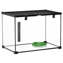 Terarij za reptile s termometrom 50 × 30 × 35 cm, crni