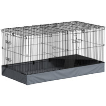 Kavez za zečeve i zamorce 2 u 1 s rampom 121 × 61 × 61 cm, crni