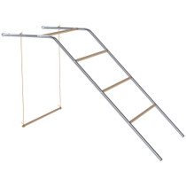 Igralište za kokoši s 4 prečke i ljuljačkom 82 × 150 × 110 cm, srebrna
