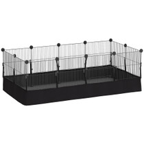 Ograda za male životinje s 12 panela 120 × 60 × 40 cm, crna