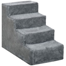Stepenice za male pse i mačke s 4 stepenika 60 × 35 × 44 cm, svijetlosive