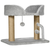 Grebalica za mačke s jutenim stubovima i platformom 48 × 38 × 42 cm, svijetlosiva