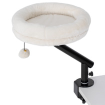 Krevet za mačke za radni stol, okretni 360°, 35 × 35 × 48 cm, krem bijela