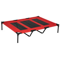 Sklopivi povišeni krevet za pse 122 × 92 × 23 cm, crveno-crni
