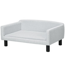 Sofa za pse od baršuna s naslonom 82 × 54 × 36 cm, svijetlosiva