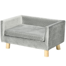 Krevet za pse u obliku sofe 64 × 45 × 36 cm, tamnosiva